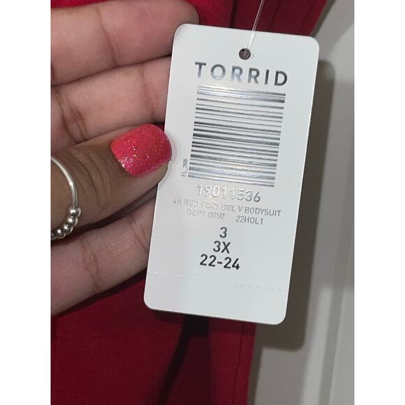 TORRID RED FOXY DOUBLE V BODYSUIT 3X - NWT - Picture 3 of 8